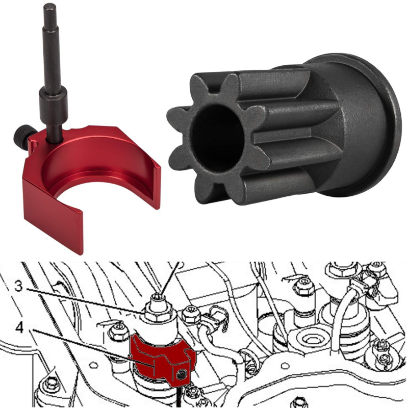 Brilliance J-38587-A Инжекторен инструментален маншет за Caterpillar 3406E, C15 и C16 — метален