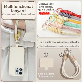 Ланярд за мобилен телефон с найлонов плетен шнур, марка Wooani, творчески стил, декоративна висулка