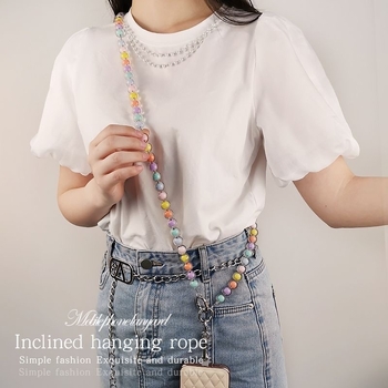 Αλυσίδα κινητού με χάντρες, χειροποίητες χάντρες, ακρυλικό υλικό, Guangman jewelry, κυκλοφορία χειμώνα 2024