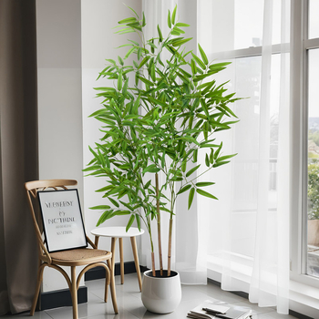 Изкуствен панел с бамбукови листа за прегради и градински декор – пластмасов, мек PVC; ситопечат; листа от бамбук