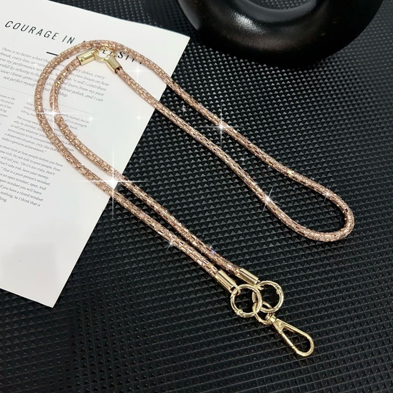 Kristalni dugi lanac za telefon — 3-u-1 crossbody, ručno izrađeno, s čeličnom žicom i metalnom kopčom