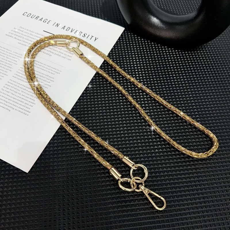 Kristalni dugi lanac za telefon — 3-u-1 crossbody, ručno izrađeno, s čeličnom žicom i metalnom kopčom