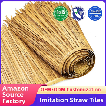 Minkštos PVC šiaudų stogo plokštė lauko Havaju vakarėlių dekoracijai, pritaikoma, karštu liejimu vienoje dalyje formuojama, pakuojama į skaidrią PP pakuotę