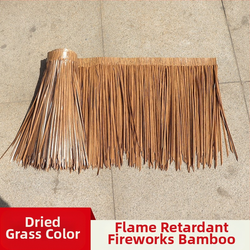 Minkštos PVC šiaudų stogo plokštė lauko Havaju vakarėlių dekoracijai, pritaikoma, karštu liejimu vienoje dalyje formuojama, pakuojama į skaidrią PP pakuotę