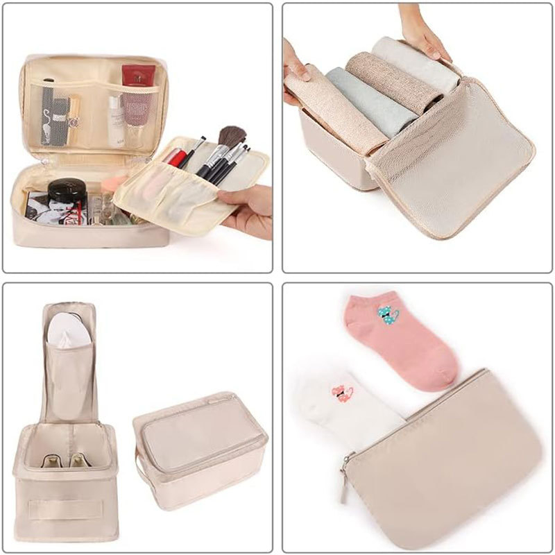 Осемчастен комплект пътни чанти за съхранение и подреждане на бельо – органайзери за багаж, за пътуване