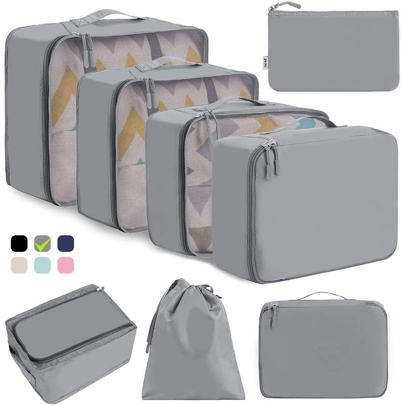 Осемчастен комплект пътни чанти за съхранение и подреждане на бельо – органайзери за багаж, за пътуване