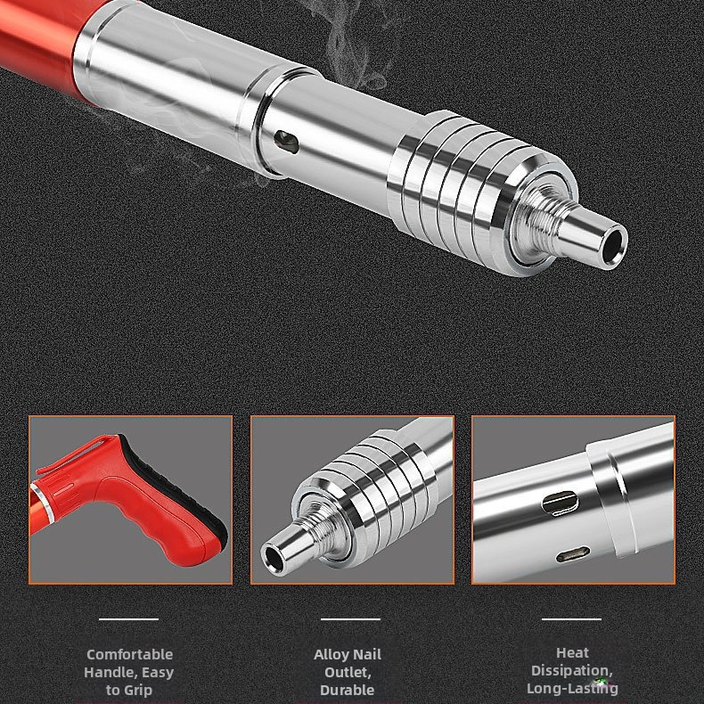 Пистолет за пирони за рамково строителство; стоманено тяло; ниско ниво на шум