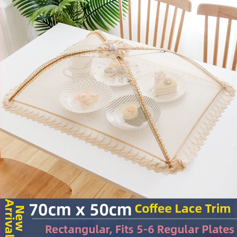 Stačiakampis sulankstomas tinklinis dangtelis maistui ir daržovėms – nuo musių, dulkių, virtuvės