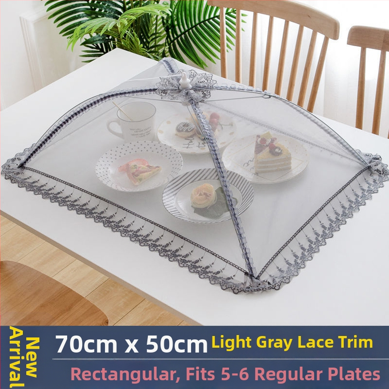 Stačiakampis sulankstomas tinklinis dangtelis maistui ir daržovėms – nuo musių, dulkių, virtuvės