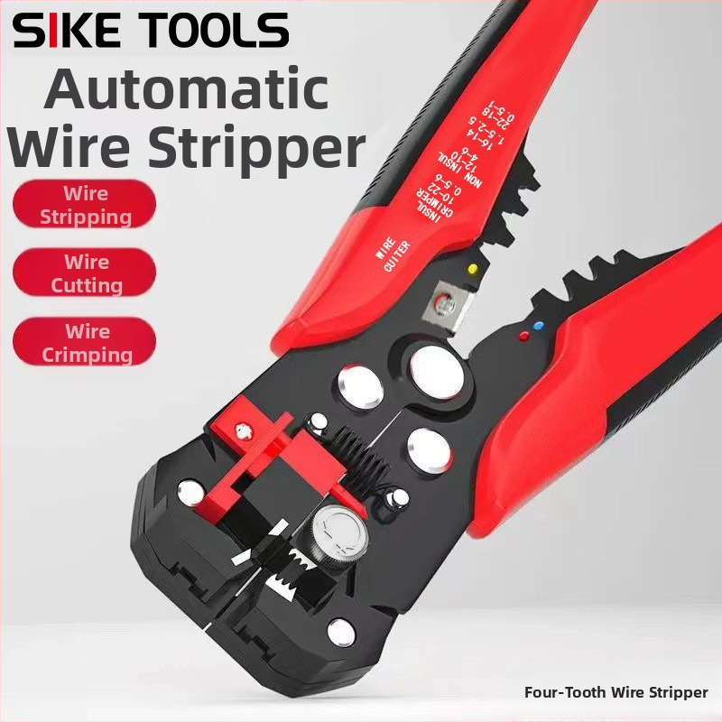 Električarski alat za skidanje izolacije s automatskim rezanjem, četverozub i trozub, ravna glava, težina 0,362 kg, marka Shandong Sike Tools