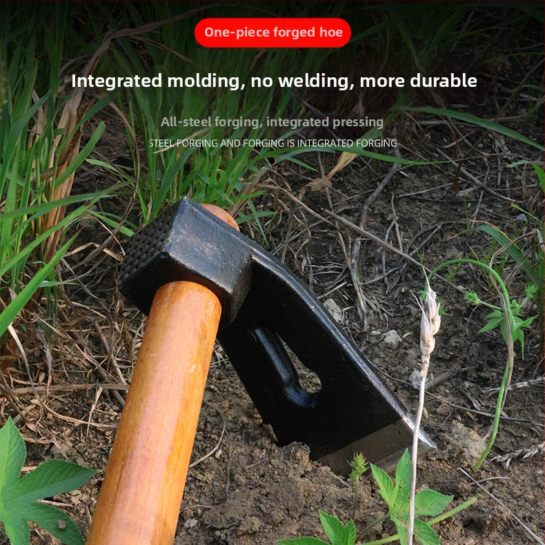 Градинарска мотыга от манганова стомана, цялостна стоманена конструкция, усилена, за селскостопанска употреба, двойно използване, за копане на зимни бамбукови кълнове