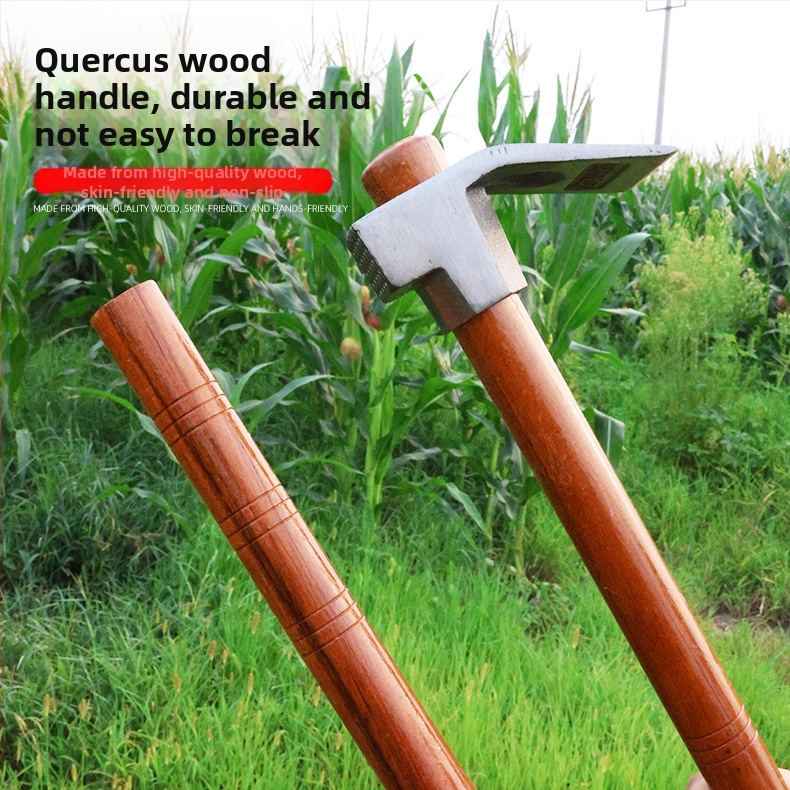 Градинарска мотыга от манганова стомана, цялостна стоманена конструкция, усилена, за селскостопанска употреба, двойно използване, за копане на зимни бамбукови кълнове