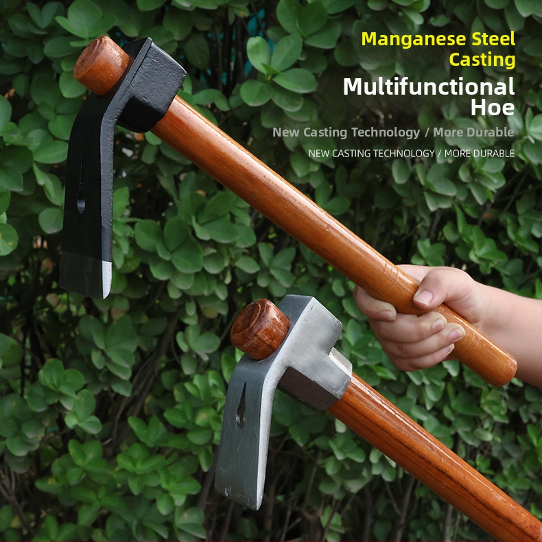 Градинарска мотыга от манганова стомана, цялостна стоманена конструкция, усилена, за селскостопанска употреба, двойно използване, за копане на зимни бамбукови кълнове
