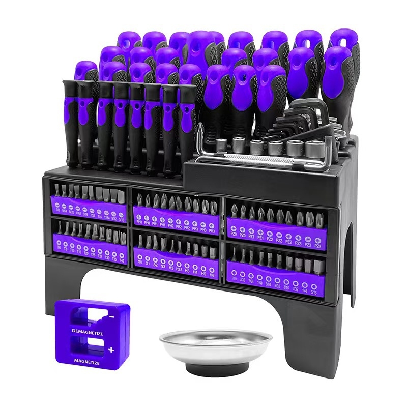 175 dalių magnetinis atsuktuvų rinkinys su plastine laikykle, Cr-V plienas, preciziniai atsuktuvai