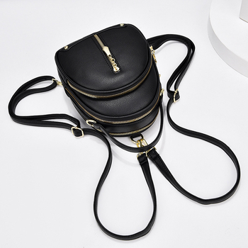 Torba za rame od PU (mali kružni dizajn; zatvaranje na zip; poliester podstava; unutarnji džep sa zipom)