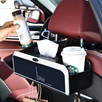 Automobilių servetėlių dėžutė – daugiafunkcinė saugykla, plastikinis korpusas, šiuolaikiškas minimalistinis stilius, pritaikoma