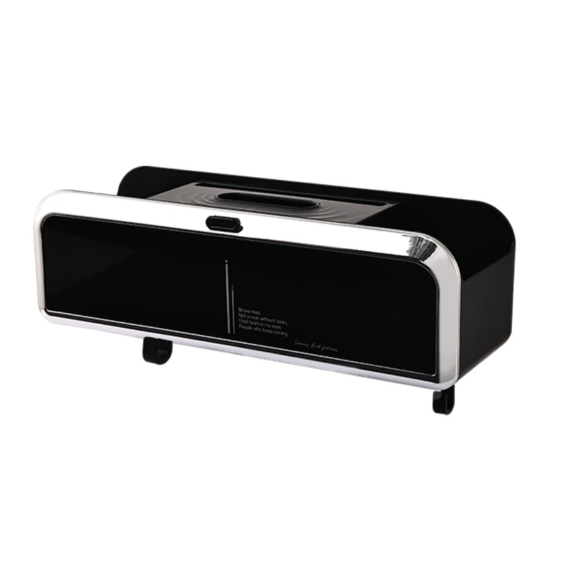 Automobilių servetėlių dėžutė – daugiafunkcinė saugykla, plastikinis korpusas, šiuolaikiškas minimalistinis stilius, pritaikoma