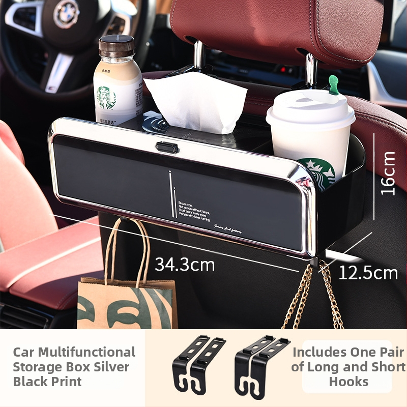 Automobilių servetėlių dėžutė – daugiafunkcinė saugykla, plastikinis korpusas, šiuolaikiškas minimalistinis stilius, pritaikoma