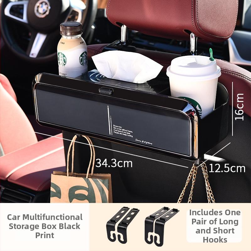 Automobilių servetėlių dėžutė – daugiafunkcinė saugykla, plastikinis korpusas, šiuolaikiškas minimalistinis stilius, pritaikoma