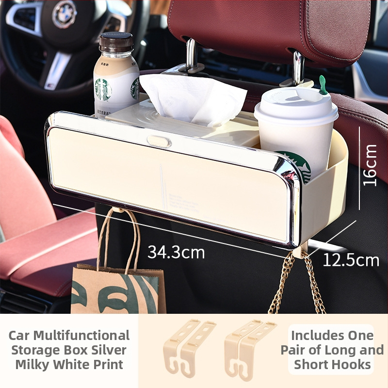 Automobilių servetėlių dėžutė – daugiafunkcinė saugykla, plastikinis korpusas, šiuolaikiškas minimalistinis stilius, pritaikoma
