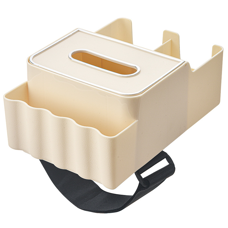 Automobilių servetėlių dėžutė – daugiafunkcinė saugykla, plastikinis korpusas, šiuolaikiškas minimalistinis stilius, pritaikoma