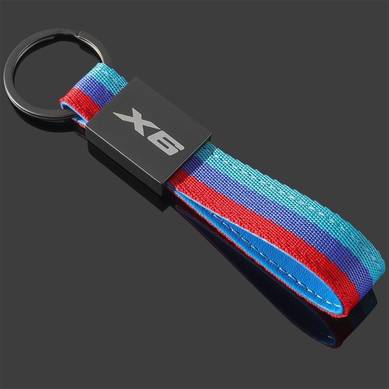 X1 X2 X3 X4 X5 X6 X7 Nylonový opletený kľúčen s logom auta zo zliatiny zinku – Model 577