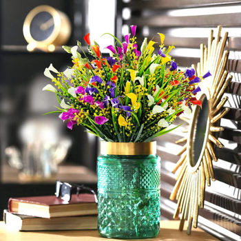 Dirbtinė Calla lelijos puokštė iš plastiko, injekcine liejimo technologija, vestuvėms ir lauko naudojimui