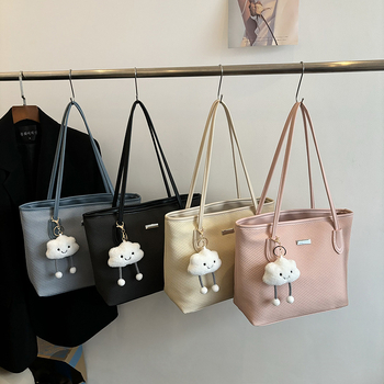 Geantă de zi cu zi pentru femei, stil urban minimalist, material Oxford, formă orizontală pătrată, închidere cu fermoar, buzunar interior cu fermoar