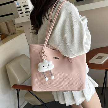 Geantă de zi cu zi pentru femei, stil urban minimalist, material Oxford, formă orizontală pătrată, închidere cu fermoar, buzunar interior cu fermoar