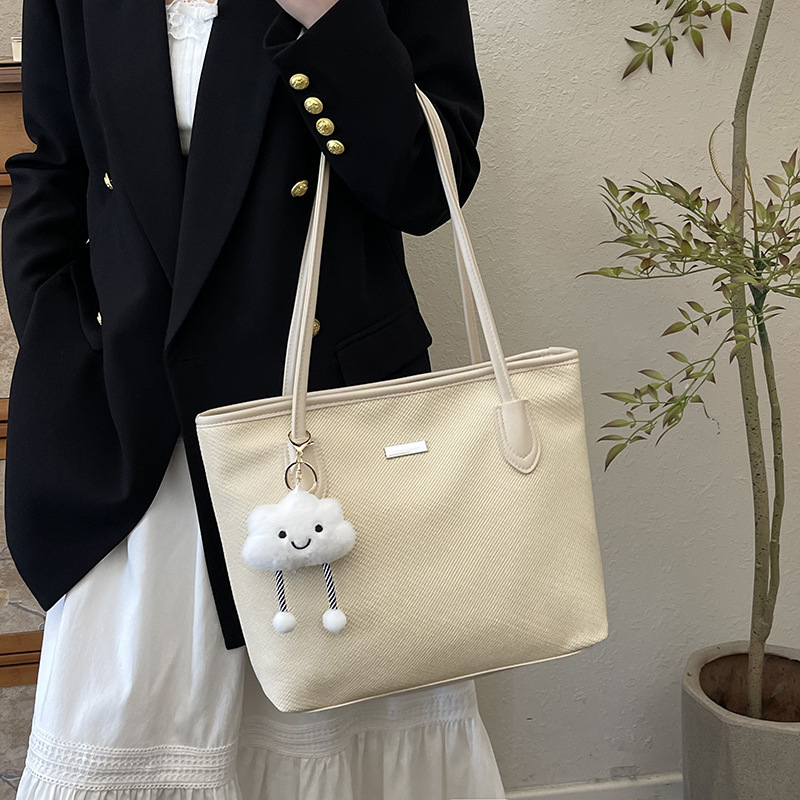 Geantă de zi cu zi pentru femei, stil urban minimalist, material Oxford, formă orizontală pătrată, închidere cu fermoar, buzunar interior cu fermoar