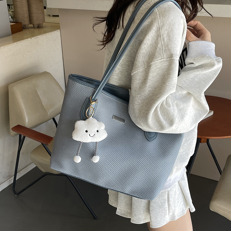 Geantă de zi cu zi pentru femei, stil urban minimalist, material Oxford, formă orizontală pătrată, închidere cu fermoar, buzunar interior cu fermoar