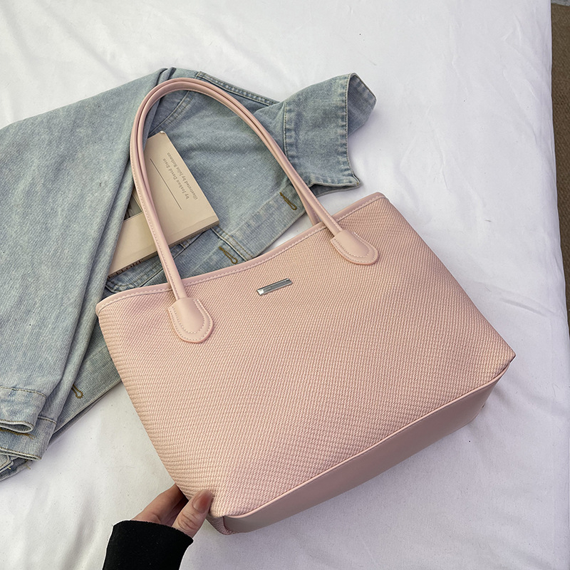 Geantă de zi cu zi pentru femei, stil urban minimalist, material Oxford, formă orizontală pătrată, închidere cu fermoar, buzunar interior cu fermoar