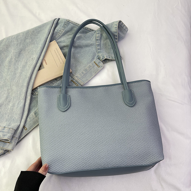 Geantă de zi cu zi pentru femei, stil urban minimalist, material Oxford, formă orizontală pătrată, închidere cu fermoar, buzunar interior cu fermoar