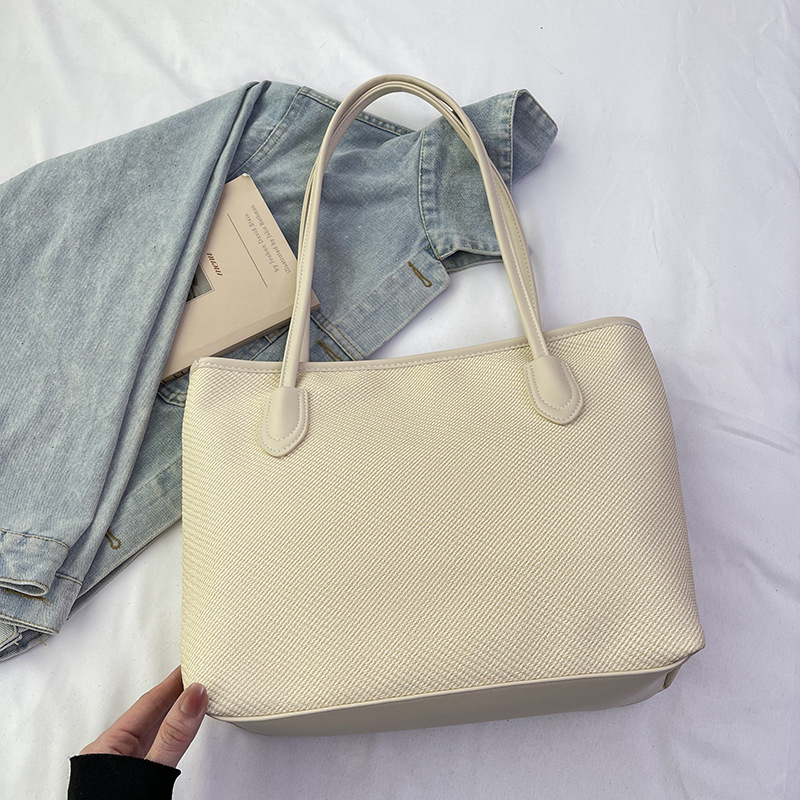 Geantă de zi cu zi pentru femei, stil urban minimalist, material Oxford, formă orizontală pătrată, închidere cu fermoar, buzunar interior cu fermoar