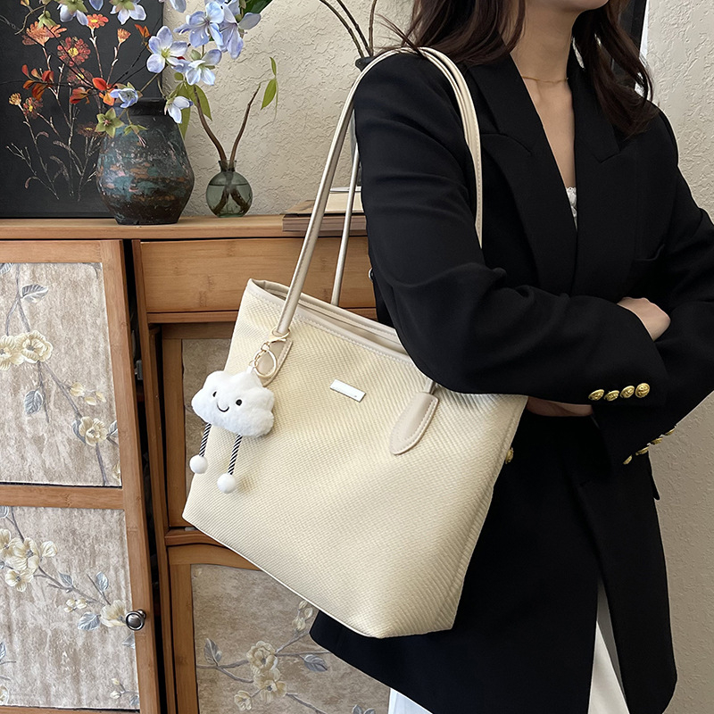 Geantă de zi cu zi pentru femei, stil urban minimalist, material Oxford, formă orizontală pătrată, închidere cu fermoar, buzunar interior cu fermoar