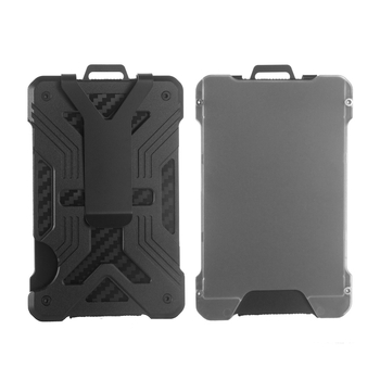 Aliuminio lydinio kortelių laikiklis su RFID blokavimu ir ID langu – universalus, verslo stilius, 15 kortelių talpa