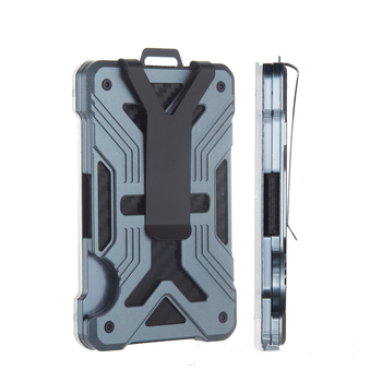 Aliuminio lydinio kortelių laikiklis su RFID blokavimu ir ID langu – universalus, verslo stilius, 15 kortelių talpa