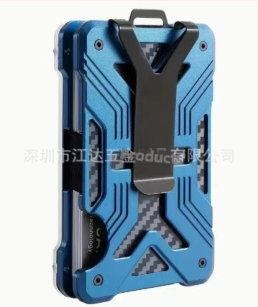 Aliuminio lydinio kortelių laikiklis su RFID blokavimu ir ID langu – universalus, verslo stilius, 15 kortelių talpa