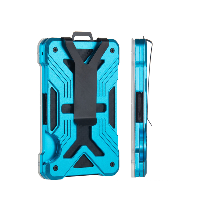 Aliuminio lydinio kortelių laikiklis su RFID blokavimu ir ID langu – universalus, verslo stilius, 15 kortelių talpa