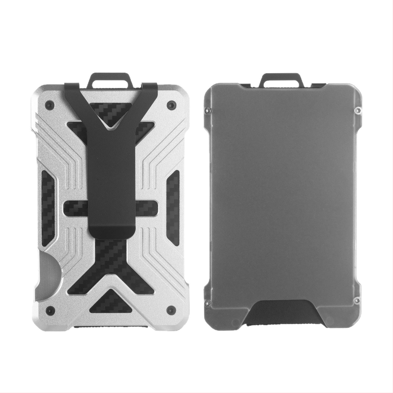 Държач за карти от алуминиев сплав с RFID защита и прозорец за ID – Унисекс, делов стил, вместимост 15 карти