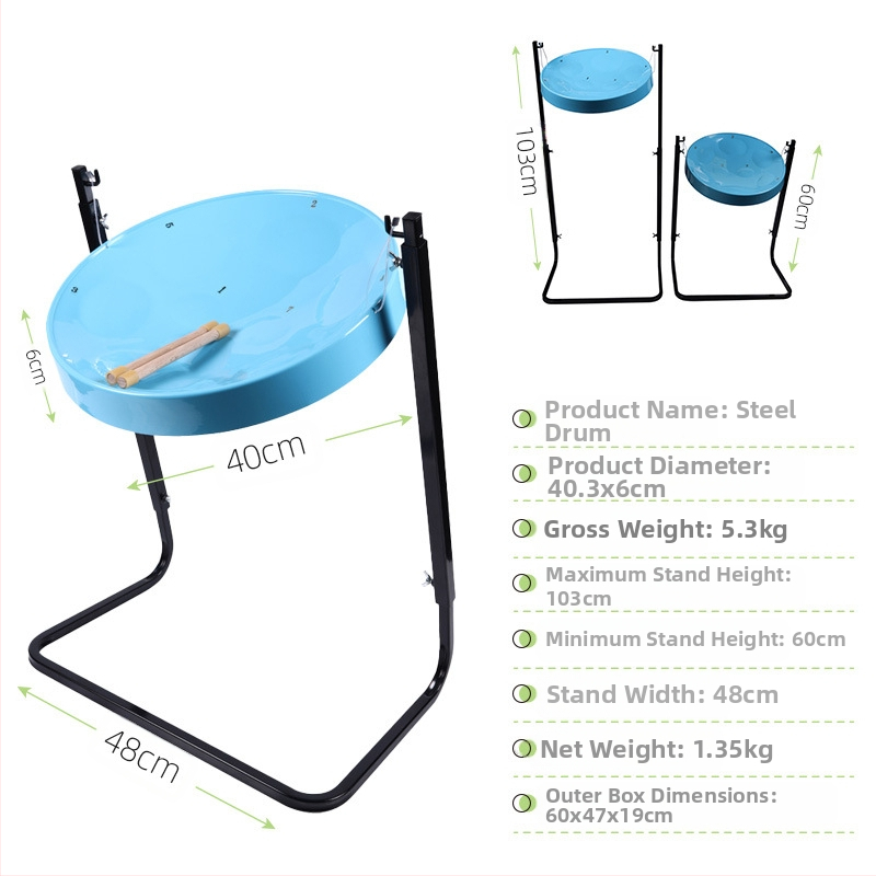 Gern oceľový bubon – 8-tónový ručný bubon, profesionálny perkusný nástroj, balenie 60×47×19 cm