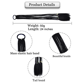 Περούκα με αλογοουρά πλεγμένη, 12 πλεκτές, σύρμα υψηλής θερμοκρασίας, κατασκευή μηχανισμού, χωρίς βαφή ή περμανάντ