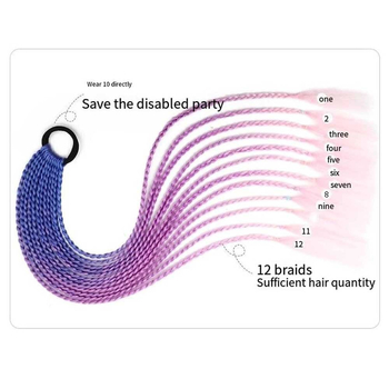 Περούκα με αλογοουρά πλεγμένη, 12 πλεκτές, σύρμα υψηλής θερμοκρασίας, κατασκευή μηχανισμού, χωρίς βαφή ή περμανάντ