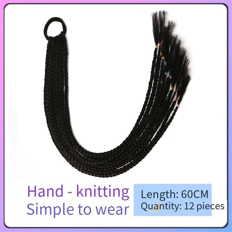 Fonott copfos paróka, 12 copfokból álló, hőálló szálakból, mechanikus kivitelezés, festés és perm nem ajánlott