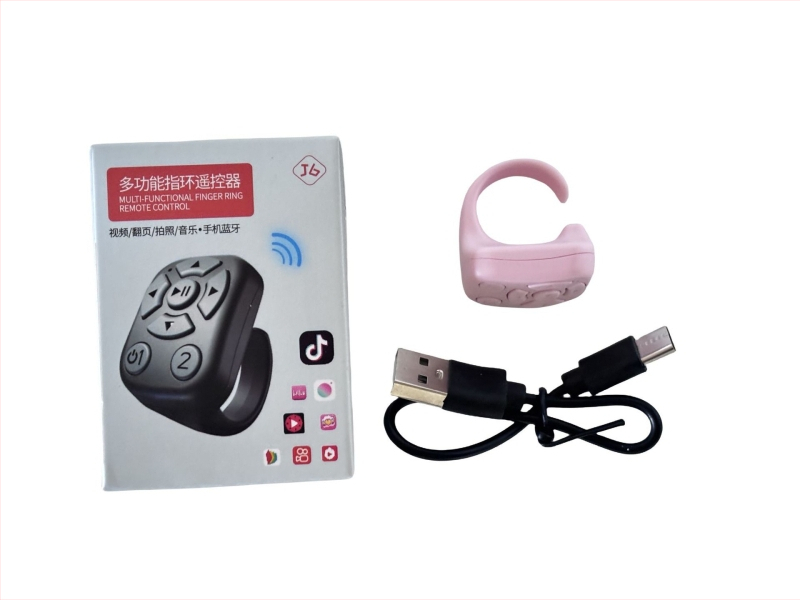 Безжичен Bluetooth дистанционен пръстен за смартфон с контрол на снимки и превъртане на страници; обхват 10 м; носен на пръст; 40 mAh батерия; съвместим с Android, iPhone и HarmonyOS