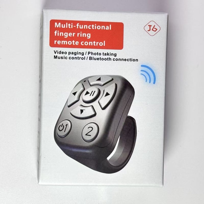 Безжичен Bluetooth дистанционен пръстен за смартфон с контрол на снимки и превъртане на страници; обхват 10 м; носен на пръст; 40 mAh батерия; съвместим с Android, iPhone и HarmonyOS
