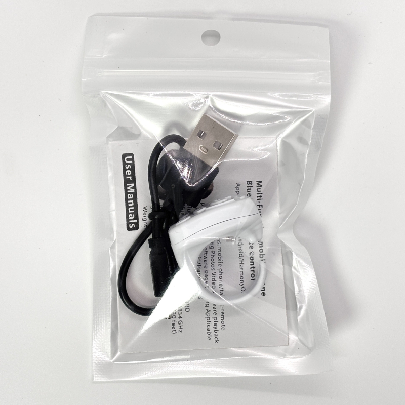 Безжичен Bluetooth дистанционен пръстен за смартфон с контрол на снимки и превъртане на страници; обхват 10 м; носен на пръст; 40 mAh батерия; съвместим с Android, iPhone и HarmonyOS