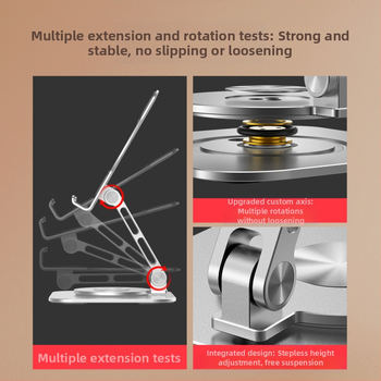 Настолен държач за телефон и таблет с 360° въртене, алуминиева сплав, мултифункционален мультяшен дизайн