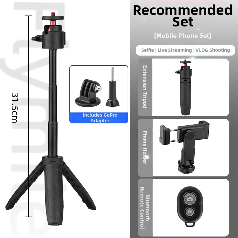 Συνδετήρας για DJI Action4/5 Pro – χειροκίνητο selfie stick με τρίποδο για αθλητική κάμερα, Pocket 3 επέκταση, φόρτωση έως 1 kg, 3 τμήματα