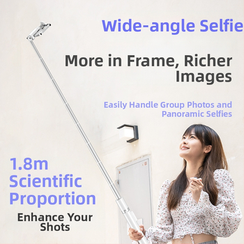 Bluetooth selfie lazda su automatiškai išsiskleidiančiu, aliumininis ištraukiamas laikiklis telefonui, grindinis stovas tiesioginei transliacijai